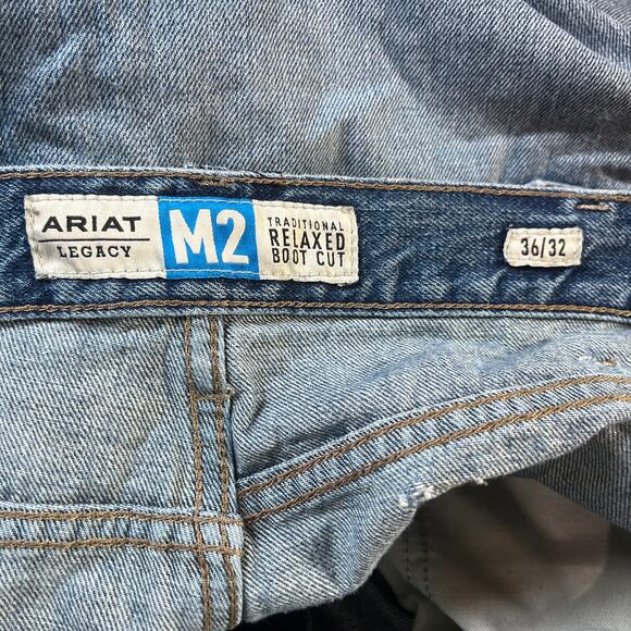 Ariat M2 Relaxed Bootcut Jeans‎ Mens 36X32 Blue Denim Medium Wash Western Cowboy - Picture 6 of 10
